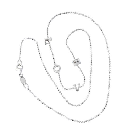 Vintage Italy Dyadema Sterling Silver 925 LOVE Letter Necklace 18" - Picture 2 of 5